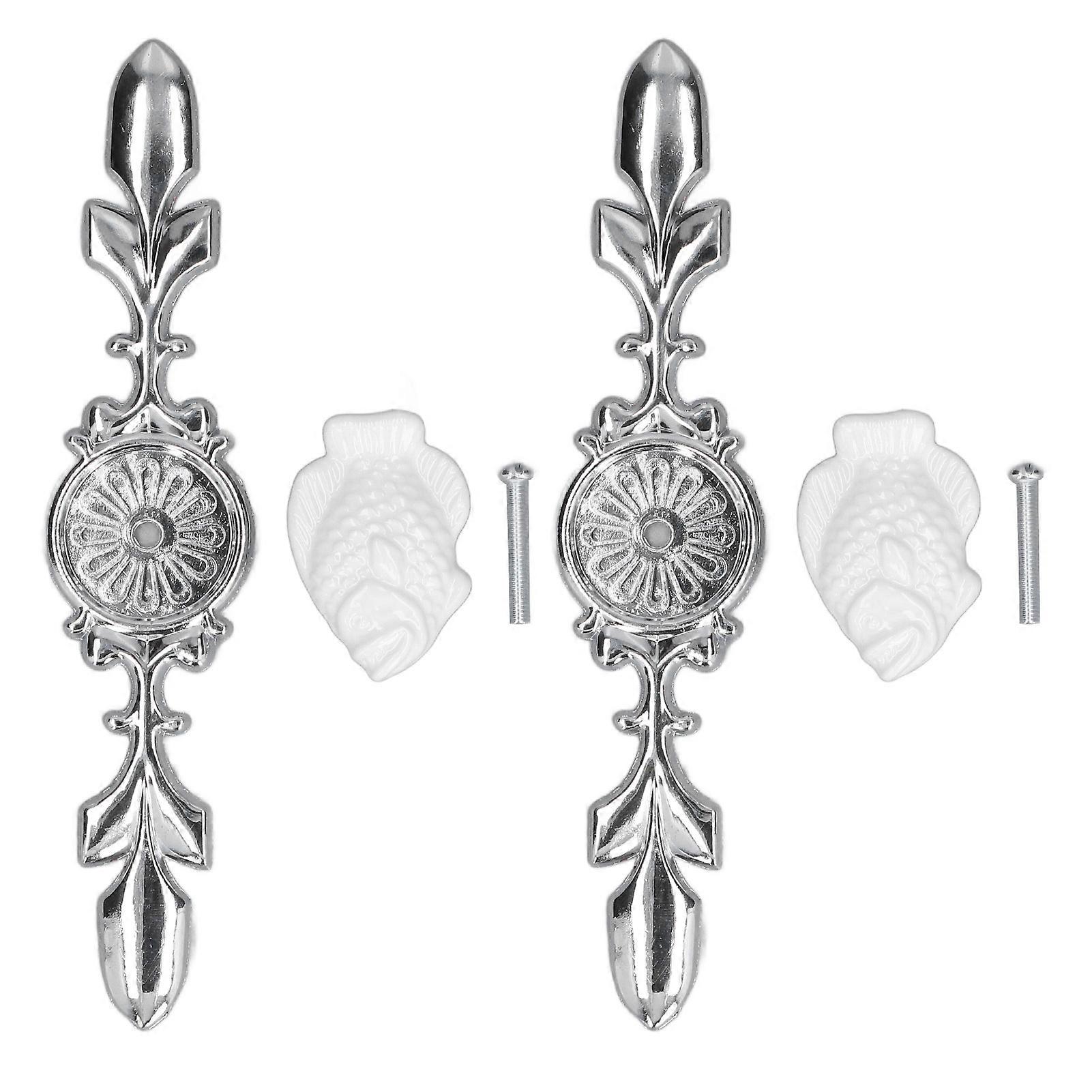 2 Set Drawer Knobs Pull Handles Ceramics Cabinet Cupboard Door Decorative Knobs With Plate For Kitchen Bathroom Office1088d Madarine