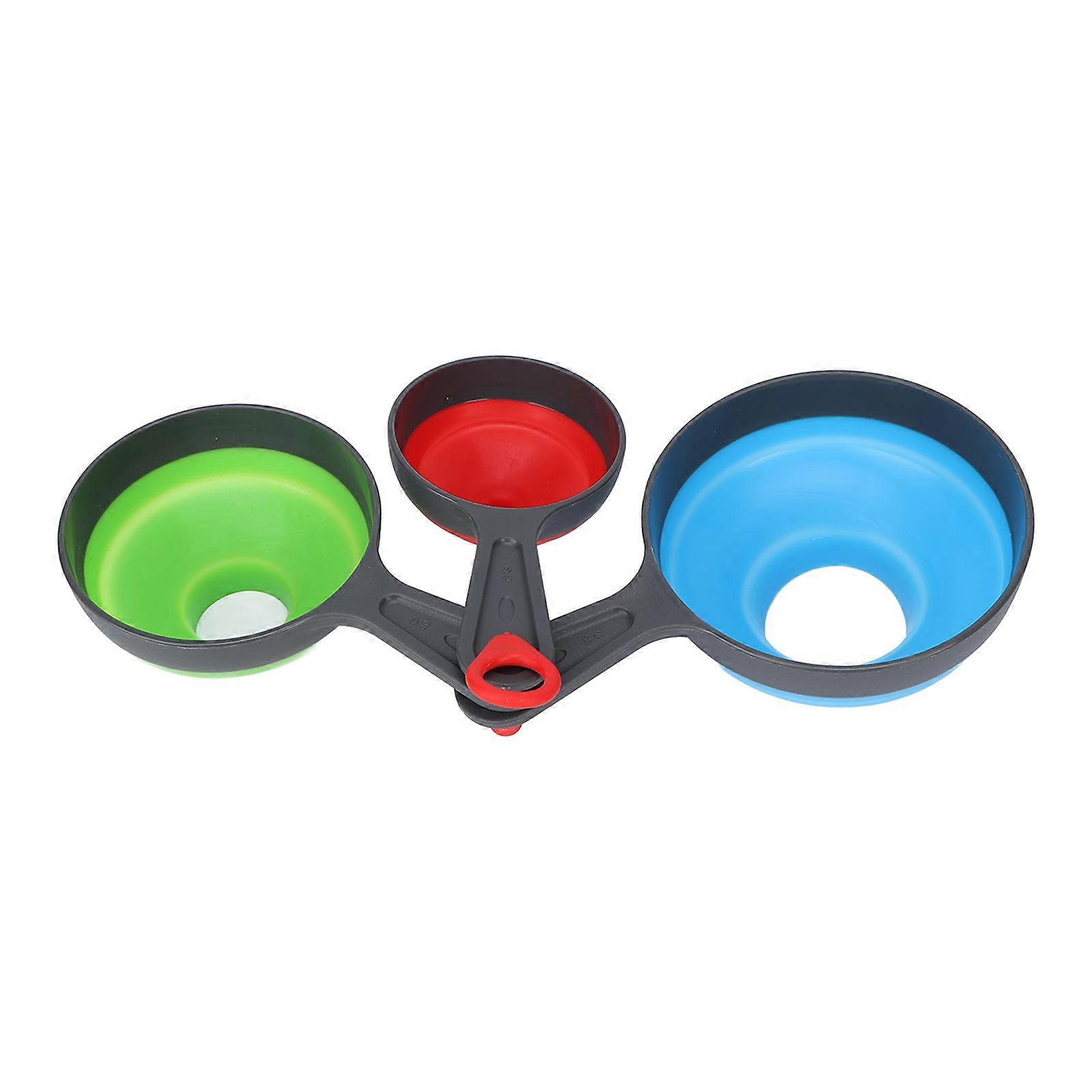 Canning Funnel Pp Silicone Material Clip Circle Design 3 Colors 3 Size Foldable Lightweight Wide Mouth Funnels