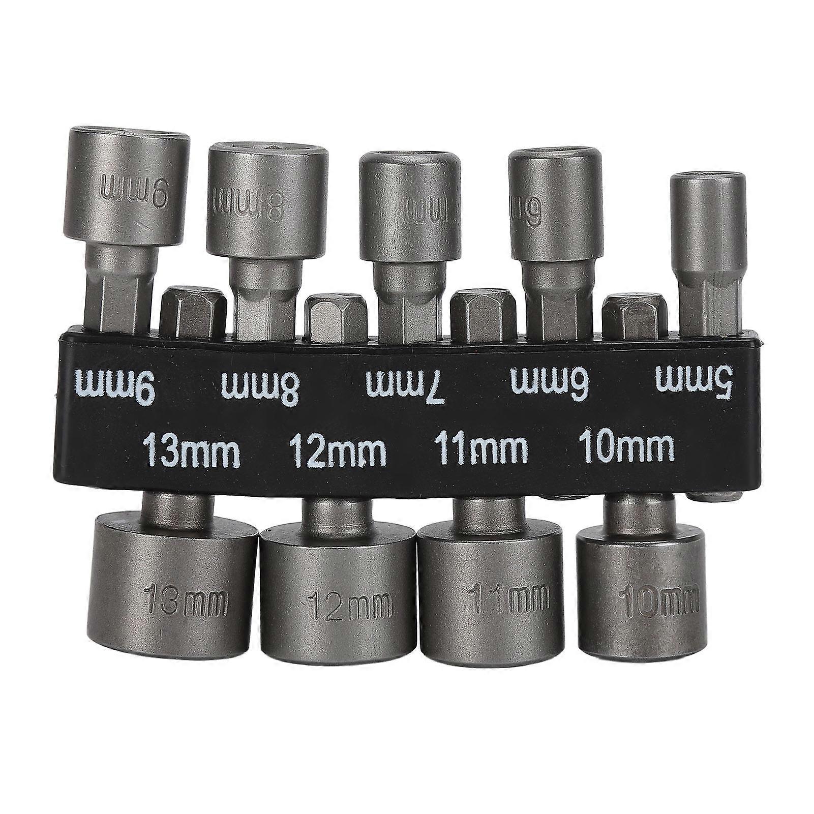 9Pcs Socket Bit 1/4in Hex Shank Chrome Vanadium Steel Screwdriver Sockets with Storage Holder