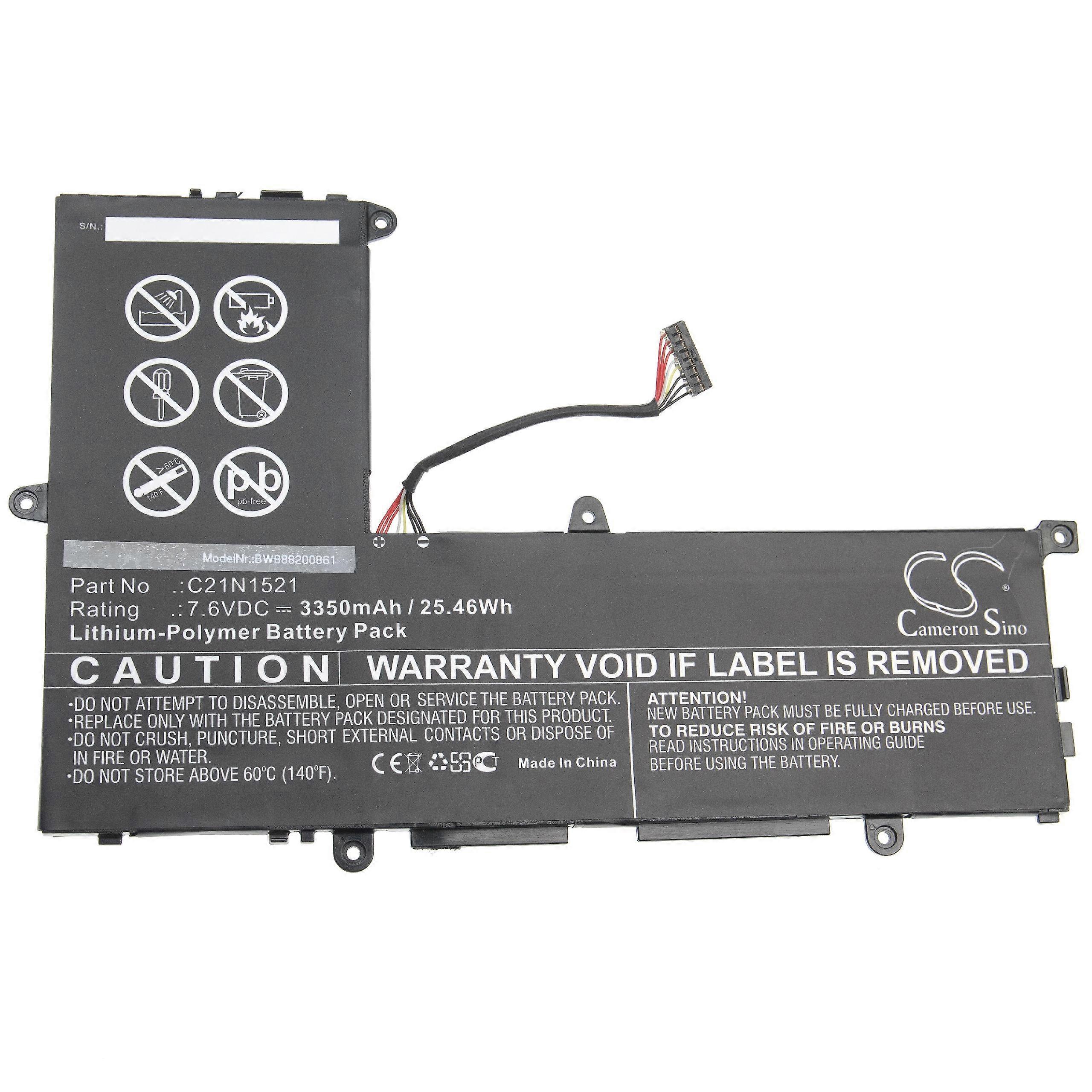 Batteria vhbw compatibile con notebook Asus VivoBook L200HA-FD0072T, L200HA-FD0053T, L200HA-FD0065T, L200HA-FD0071T (3350 mAh, 7.6 V, Li-Polymer)