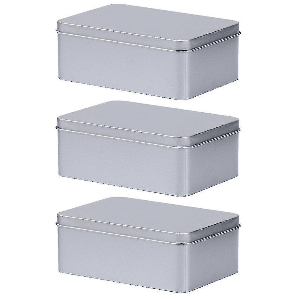 3pcs Tin Box With Lid Tinplate Storage Box Multipurpose Wedding Candy Tin
