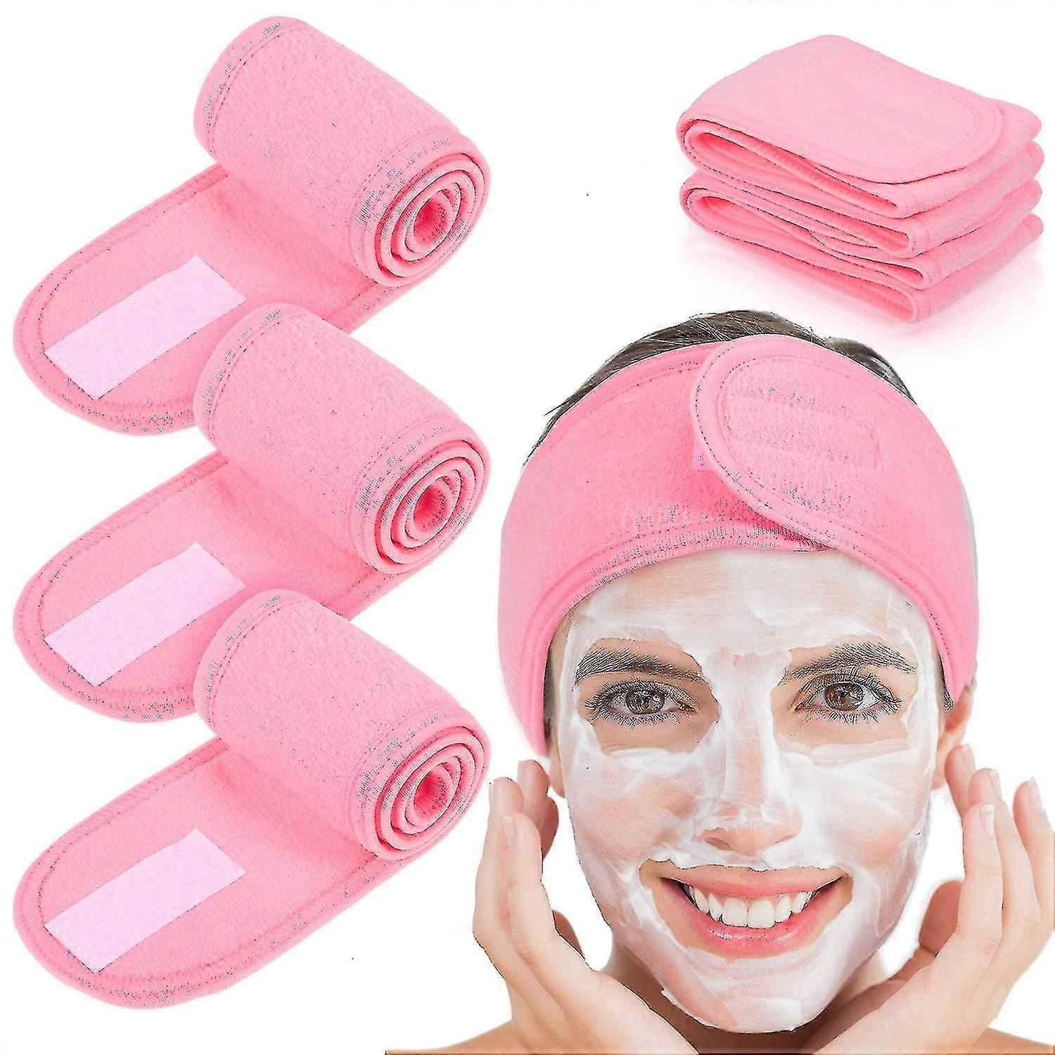 4pcs Hair Band For Make-up,adjustable Hair Protection Band With Velcro