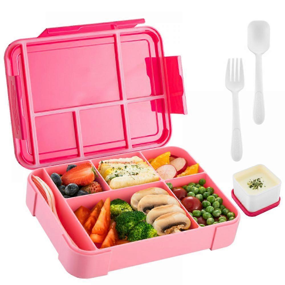 1pcs lunch box with compartment, rose red