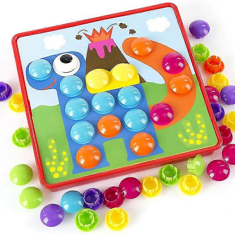 puzzles colorful creative buttons assembling mushrooms nails