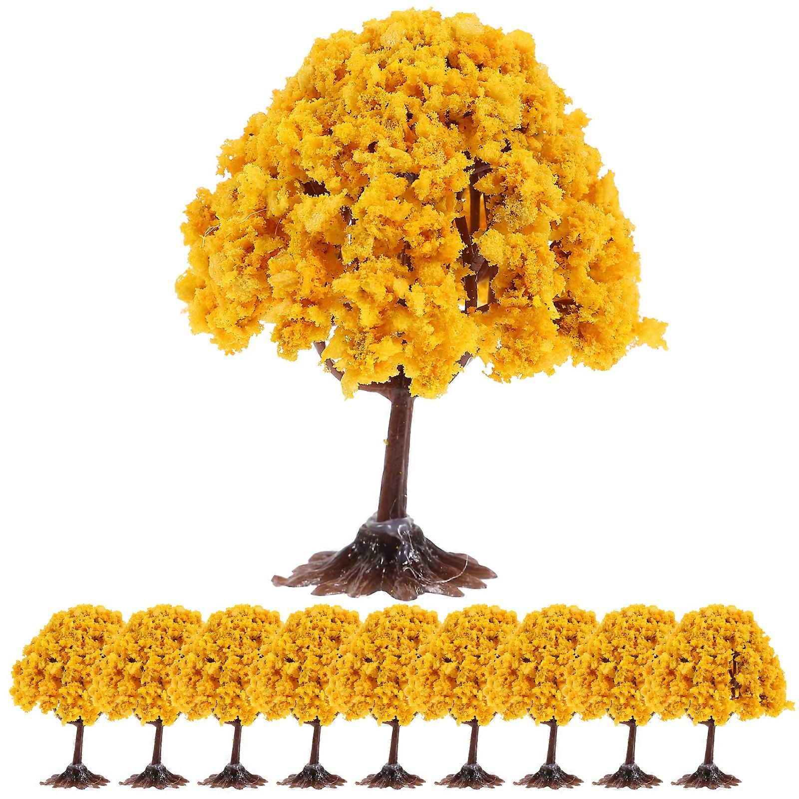 10pcs Model Trees Miniature Landscape Tree Mini Plastic Trees for Sand Table Dolls House