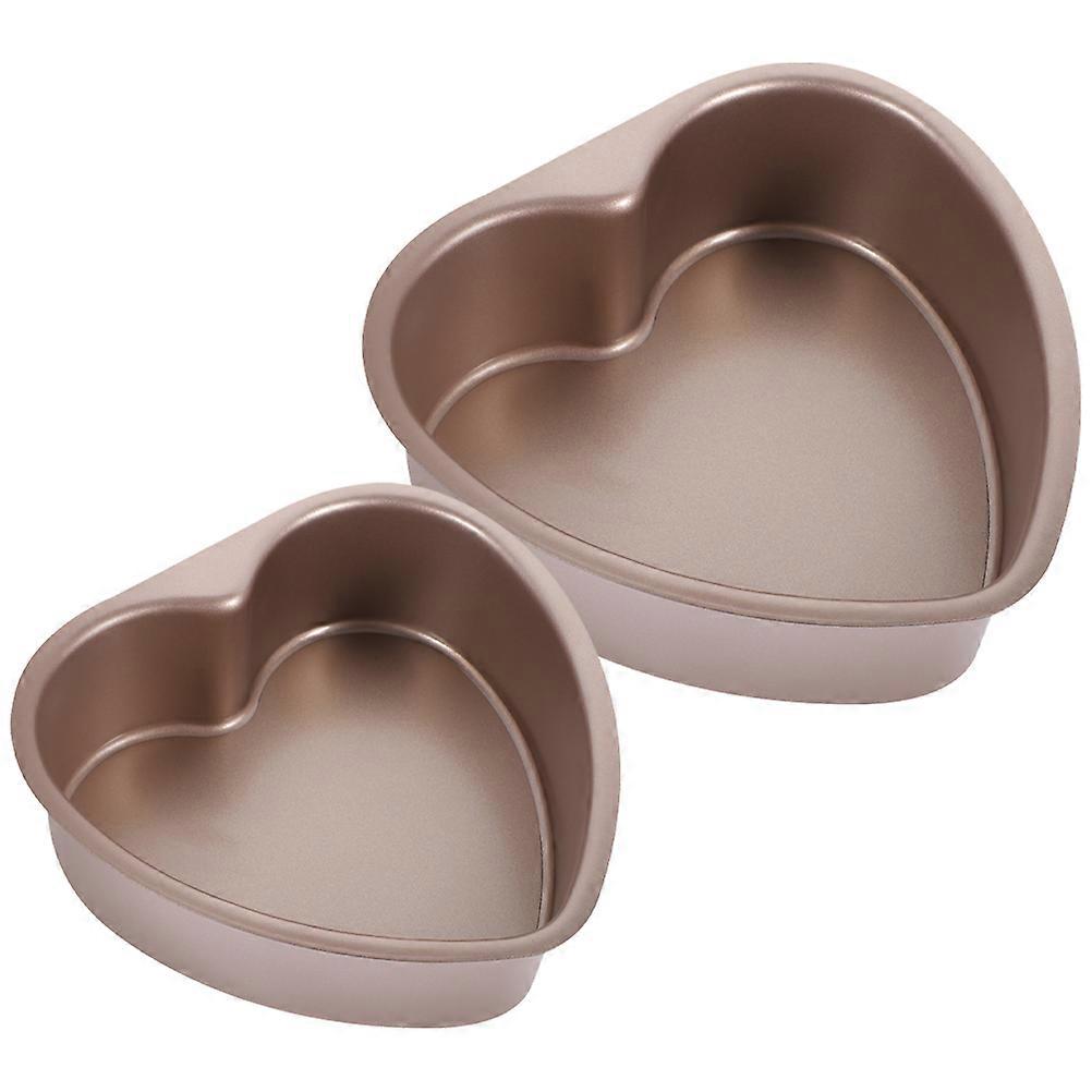 2Pcs Kitchen Cake Mold Heart Shaped Cake Tins with Removable Bottom Cake Baking Supply