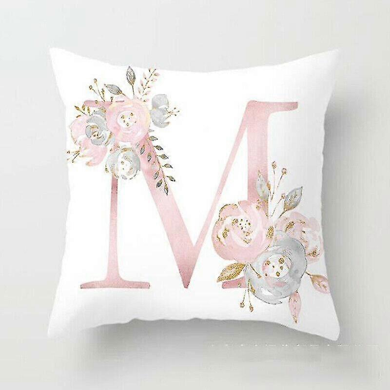 pattern cushion alphabet letter wedding cover pillows cases pink