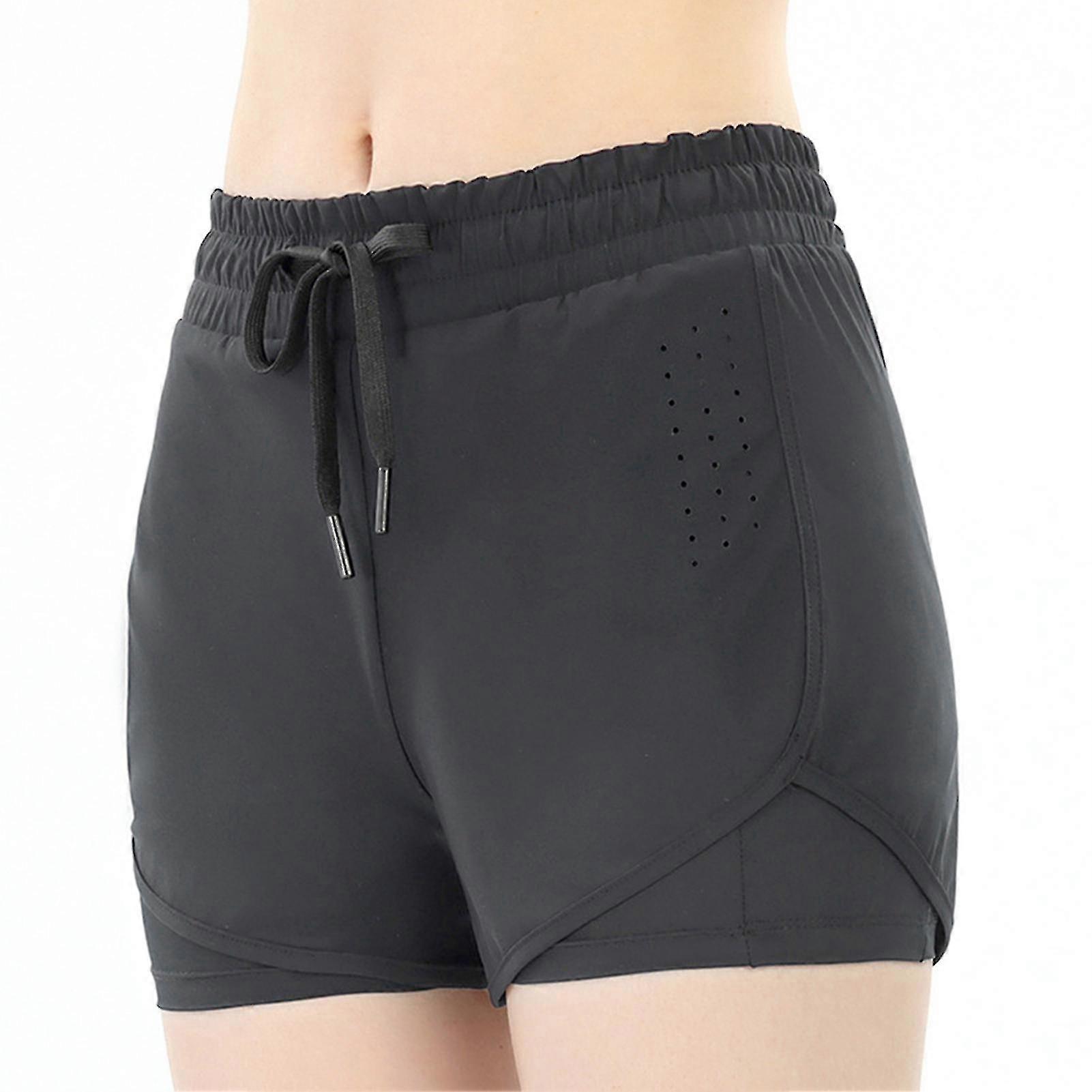 Drawstring Fitted Shorts With Small Side Pocket Comfortable Breathable Shorts For Outdoor Sports
