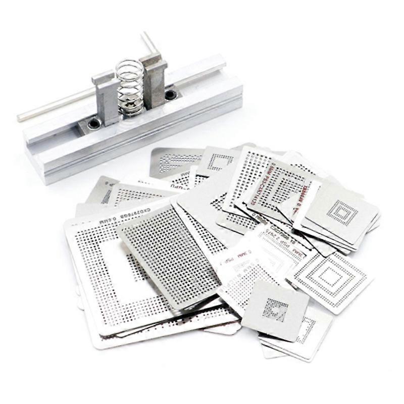 47Pcs/Set Game Consoles Directly Heating BGA Stencil + BGA Jig BGA Reball Kit for 360CPU PS3-CPU GP