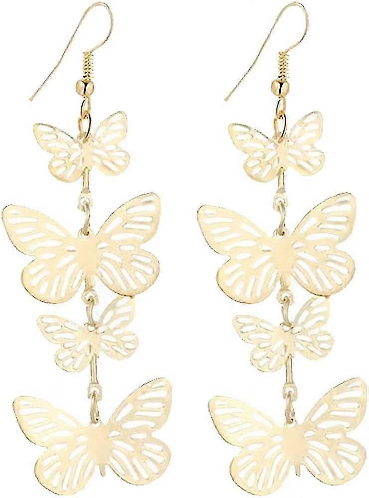 ctmw delicate filigree dangle flying butterfly hook earrings - available in silver an