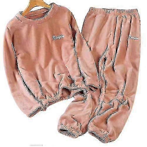 Autumn Winter Men Pajamas Set Thermal Fleece Thick Warm Soft Pyjamas Suit Long Sleeve Casual Home Pyjama Set Male Nightwear