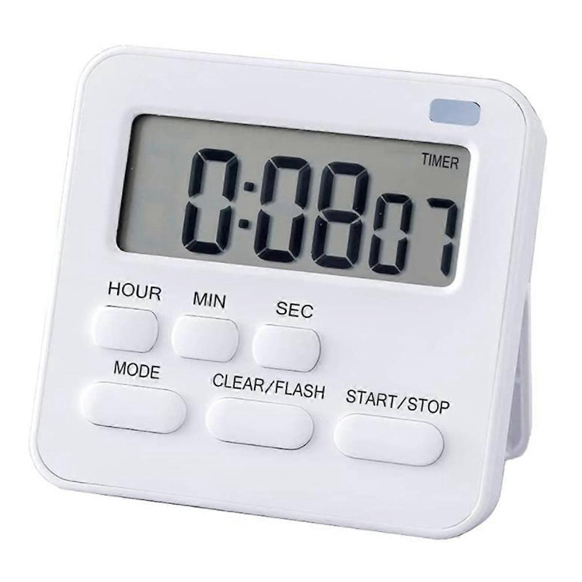 Kitchen Timer Egg Timer with Clock Digital Timer Stopwatch with LCD Loud Alarm for Cooking Baking  Sports Learning Etc