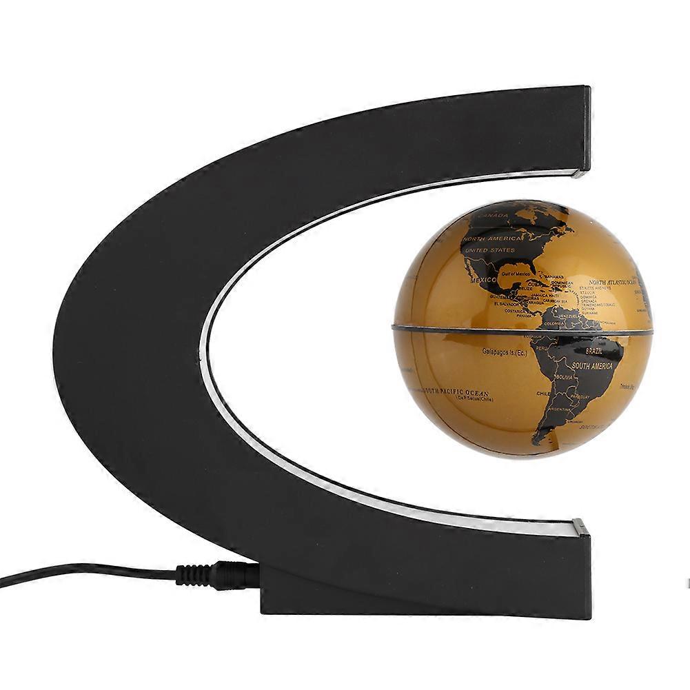 C Shape Magnetic Levitation Floating 3 Inches Globe World Map with LED Decor Light