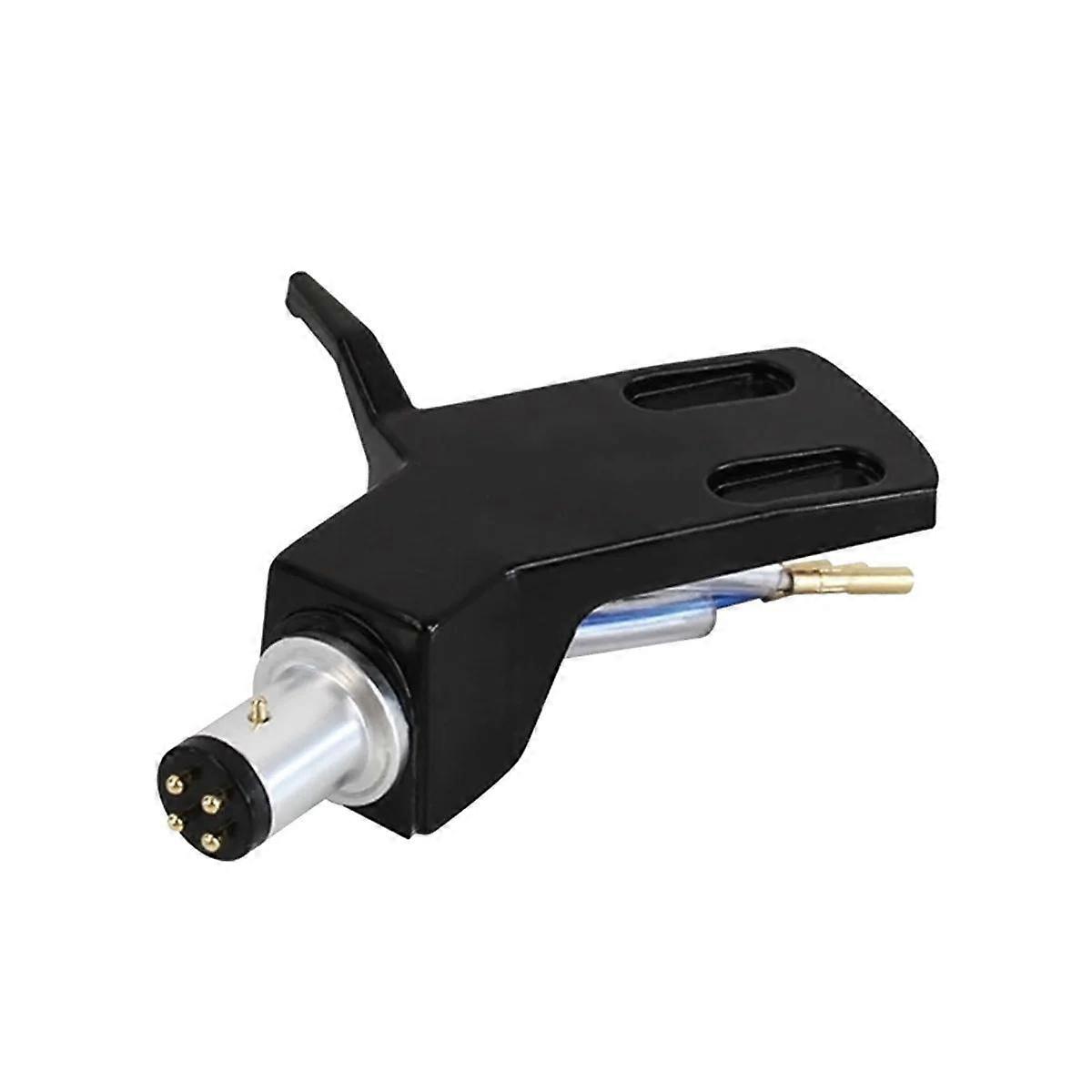 Turntable Headshell Aluminium Alloy Headshell Record Turntable Needle Replacement Phono Stylus Cartridges Rack Black