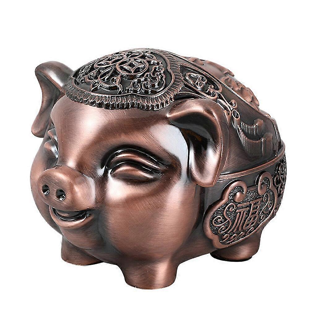 1pc Retro Style Metal Ashtray Creative Tea Table Car Pig Design Ashtray