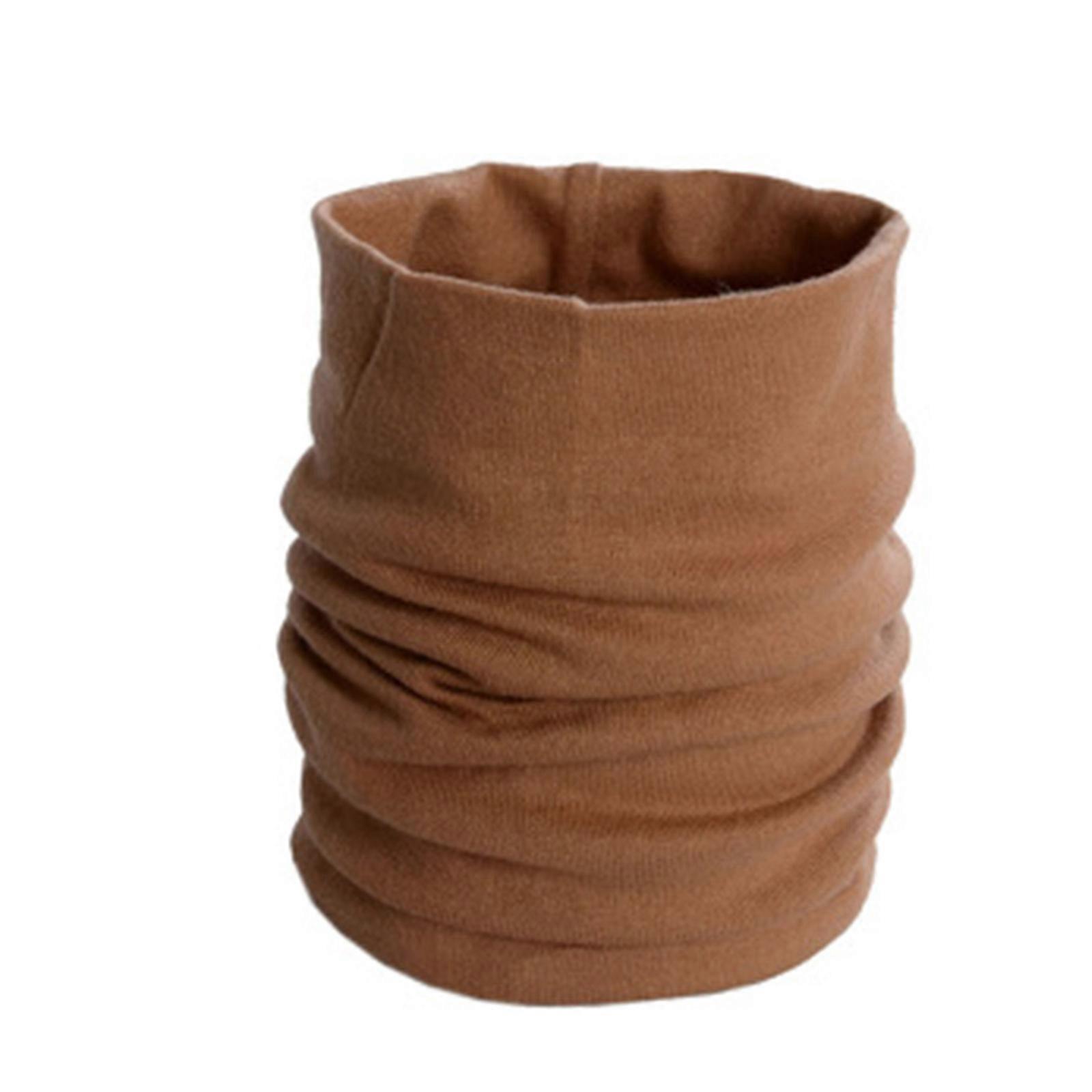 Winter Neck Warmer Gaiter Soft Cotton Lined Pure Color Knit Circle Scarf Windproof for Women Men