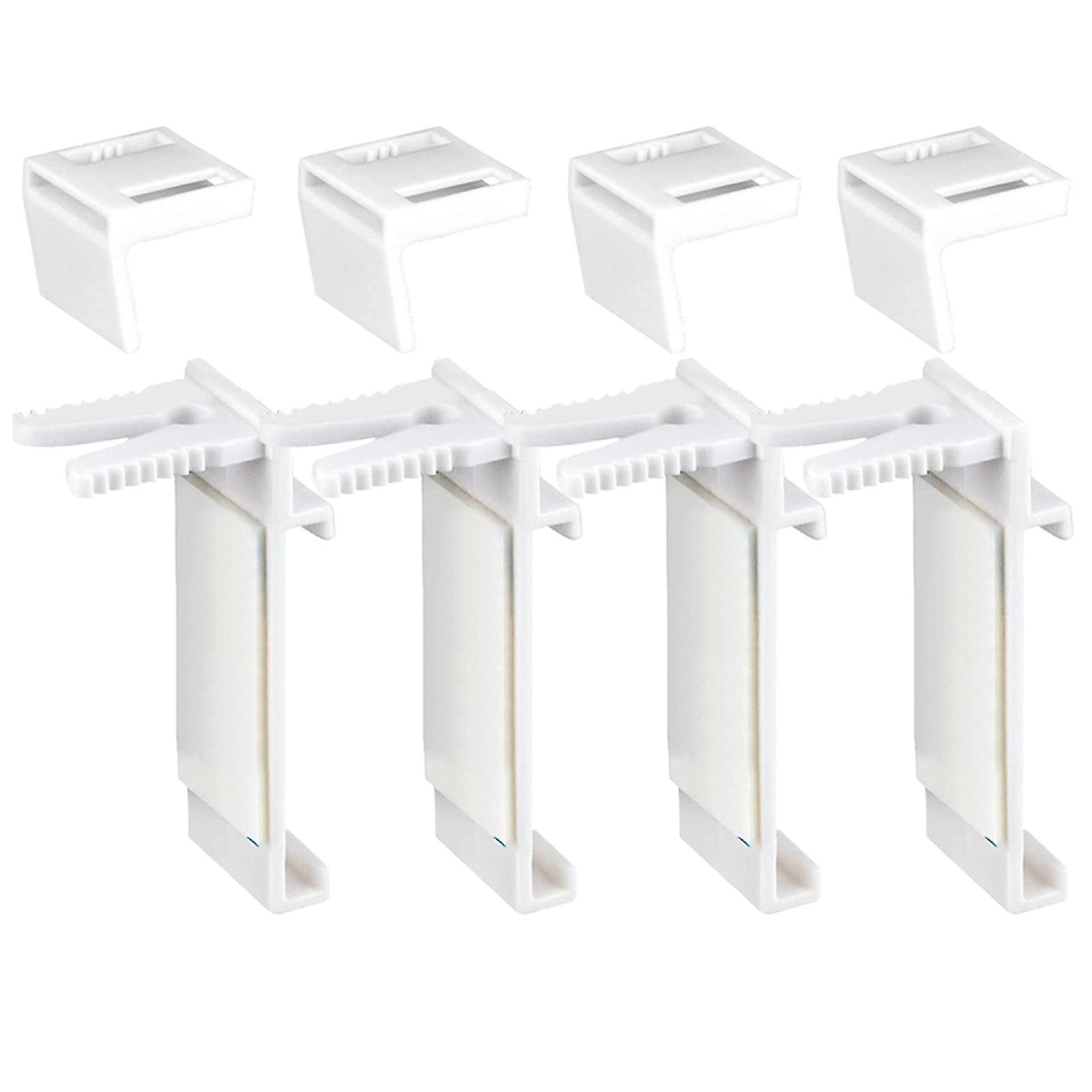 4 Set Without Drilling White Pvc Clamp Holder Good Adhesion For Roller Blind