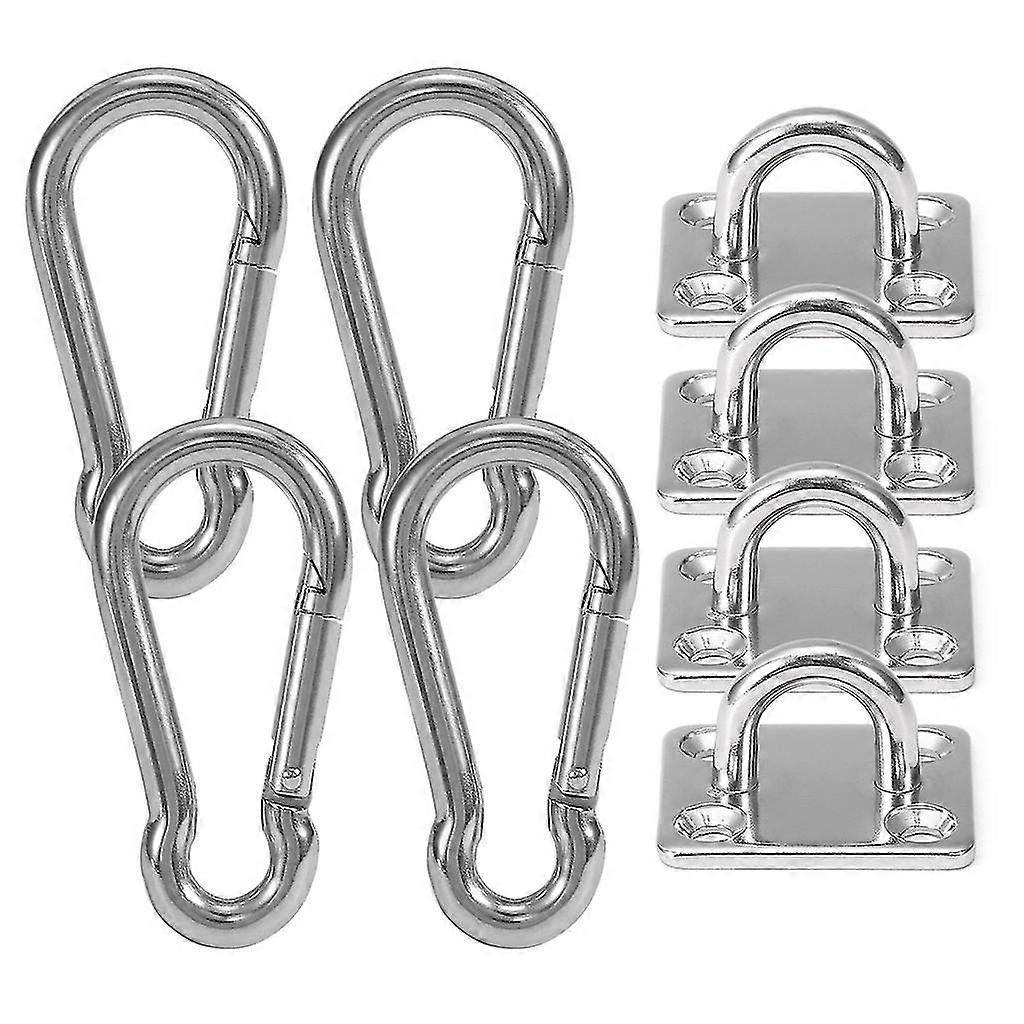 5mm Eye Plates Carabiners Screws Set Multifunctional Wall Mount Hanging Hook For