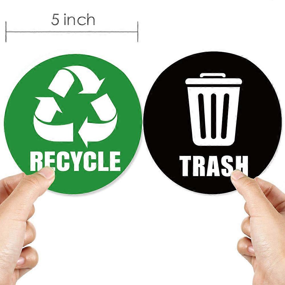 6pcs Recycle Sticker for Trash Can Large Sign Garbage Recycling Sticker Reuse Recycle Viny