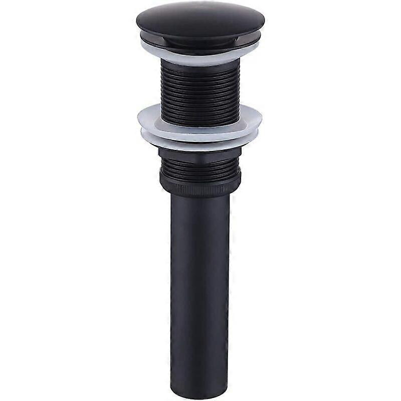 Sink Plug without Overflow Bathroom Pop up Universal Drain Plug Black Brass