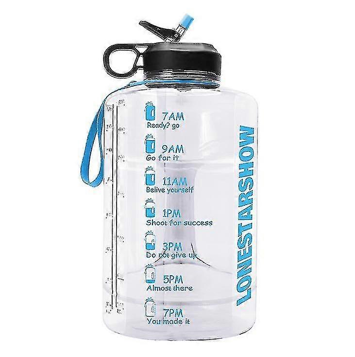 3.7l Large Water Bottle Hydration With Motivational Time Marker Reminder