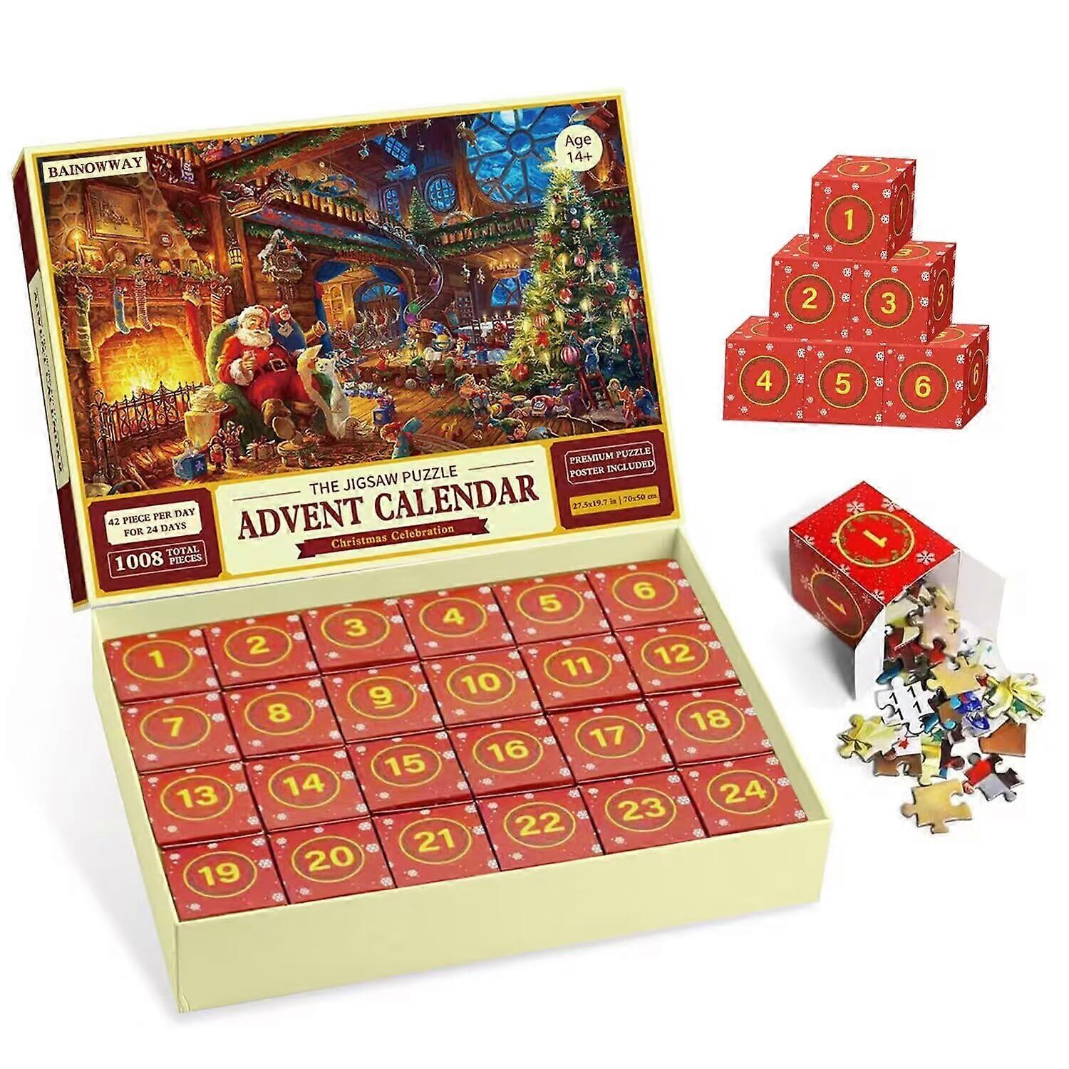 Christmas Countdown Jigsaw Puzzle Box Game for Adults and Teens
