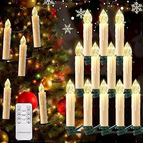 12 Christmas tree candles wireless LED floating candles Christmas tree lighting Christmas candles warm white flameless LED candles with remote control