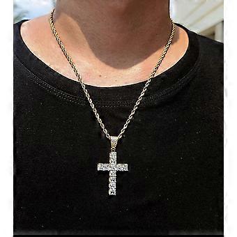 Ciondolo Gesù Crocifisso Religioso Collana In Acciaio Inox Con - Foto 8