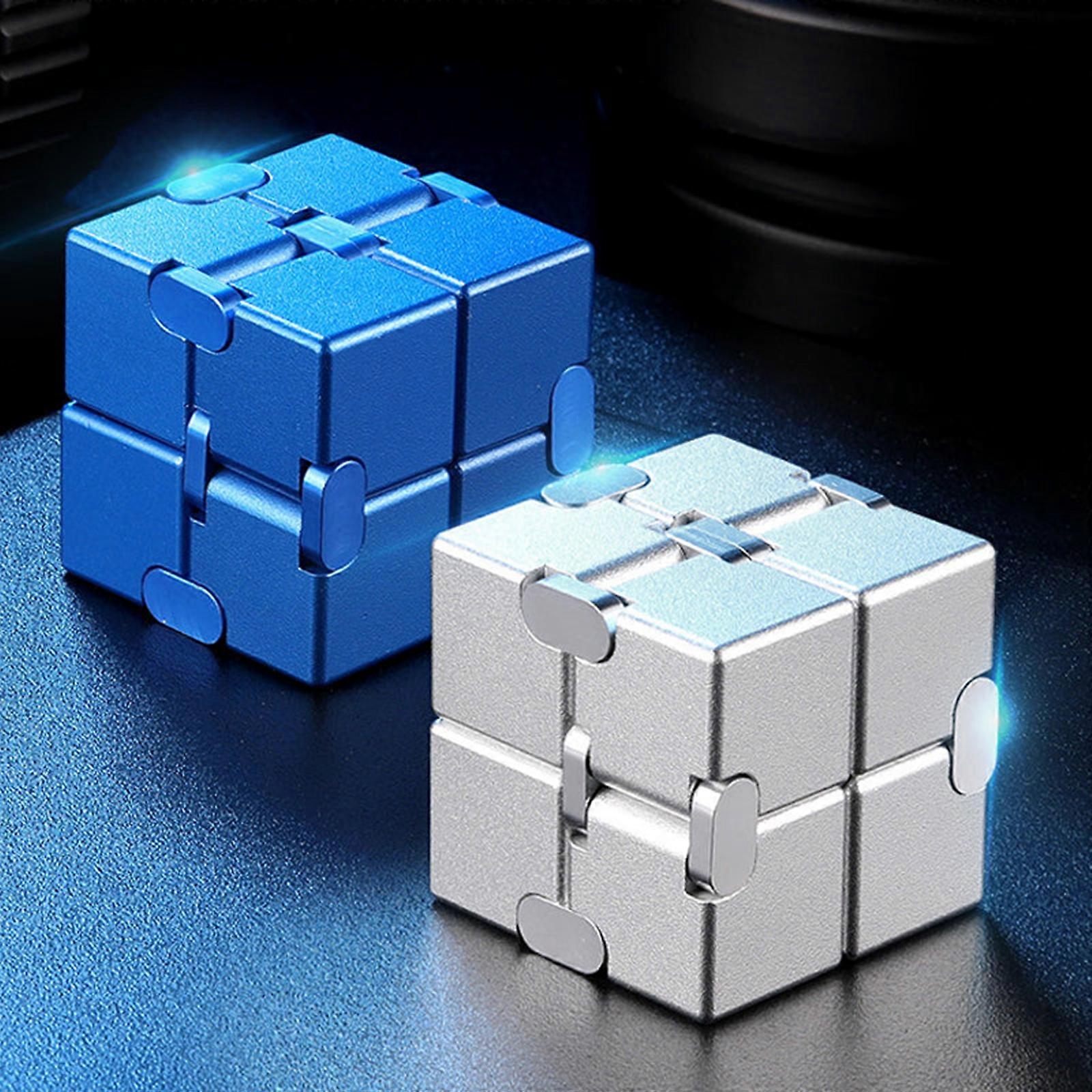 EDC Fidgeting Game, Smooth Silver Infinity Cube, 110g