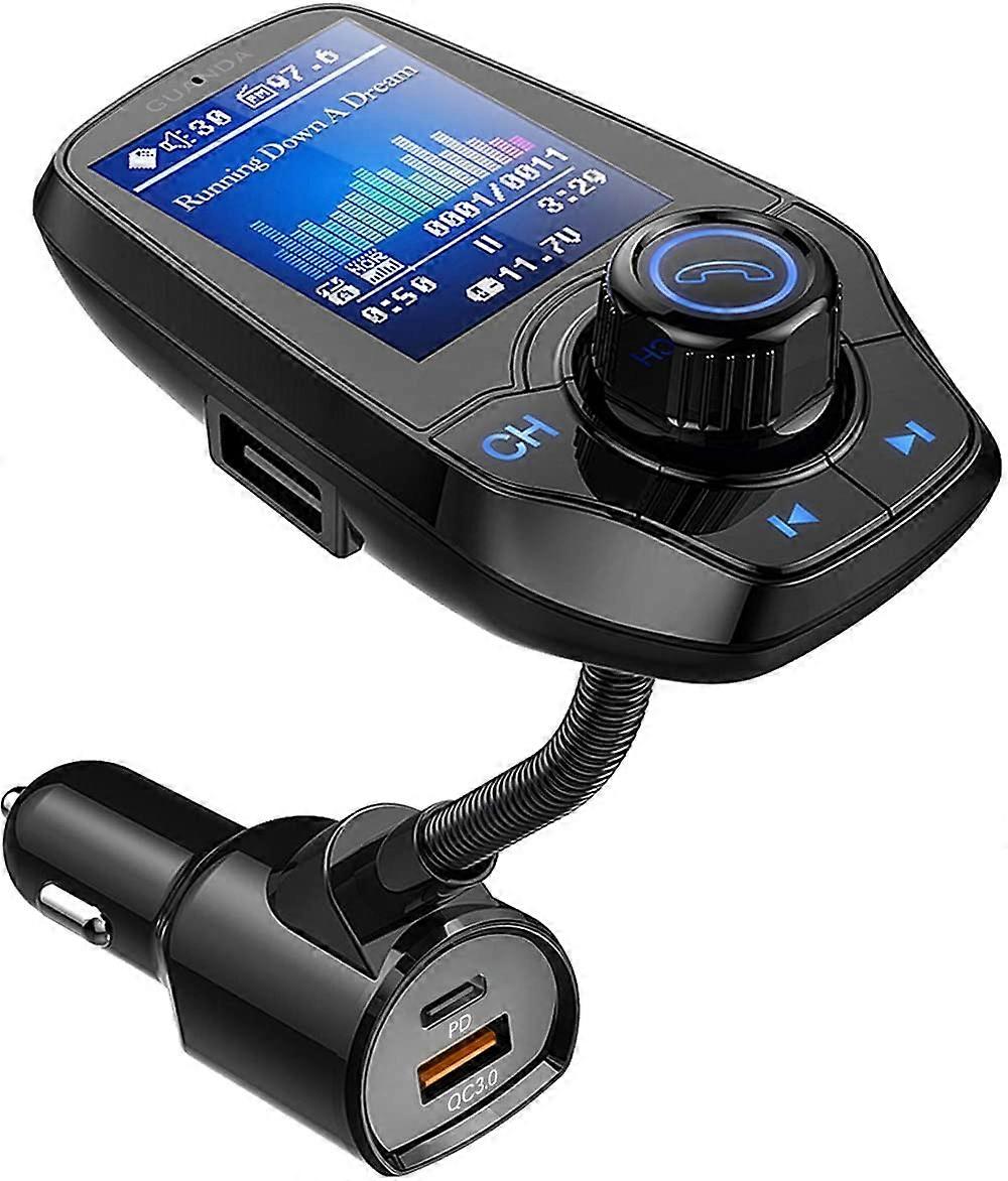 GUANDA TECHNOLOGIES CO, LTD. Bluetooth FM Transmitter in-Car Wireless Radio Adapter Kit W 1.8" Color Display S Handsfree Call AUX in/Out SD/TF Card US