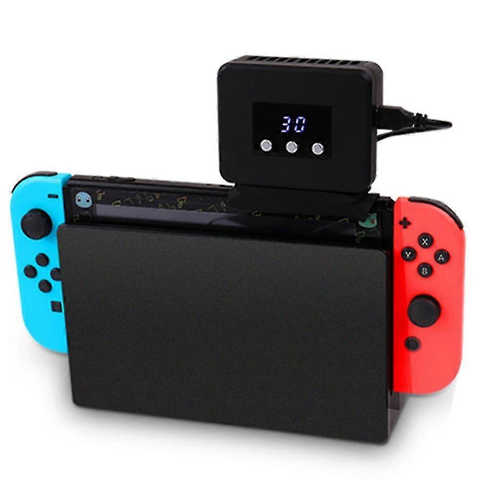 Cooling Fan For Nintendo Switch Dock Set Temperature Display Usb Rechargeable