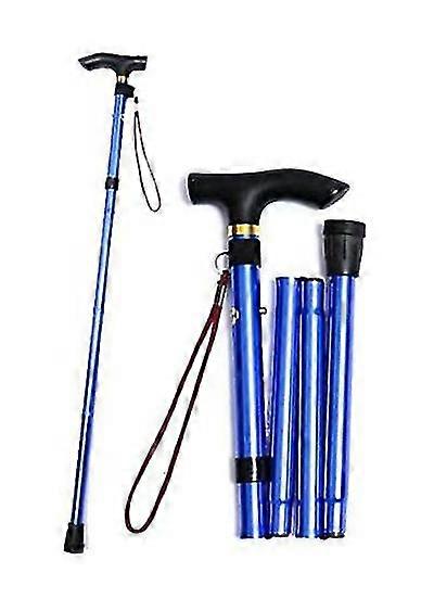 Folding Walking Stick Non-slip Adjustable Height Aluminum Alloy