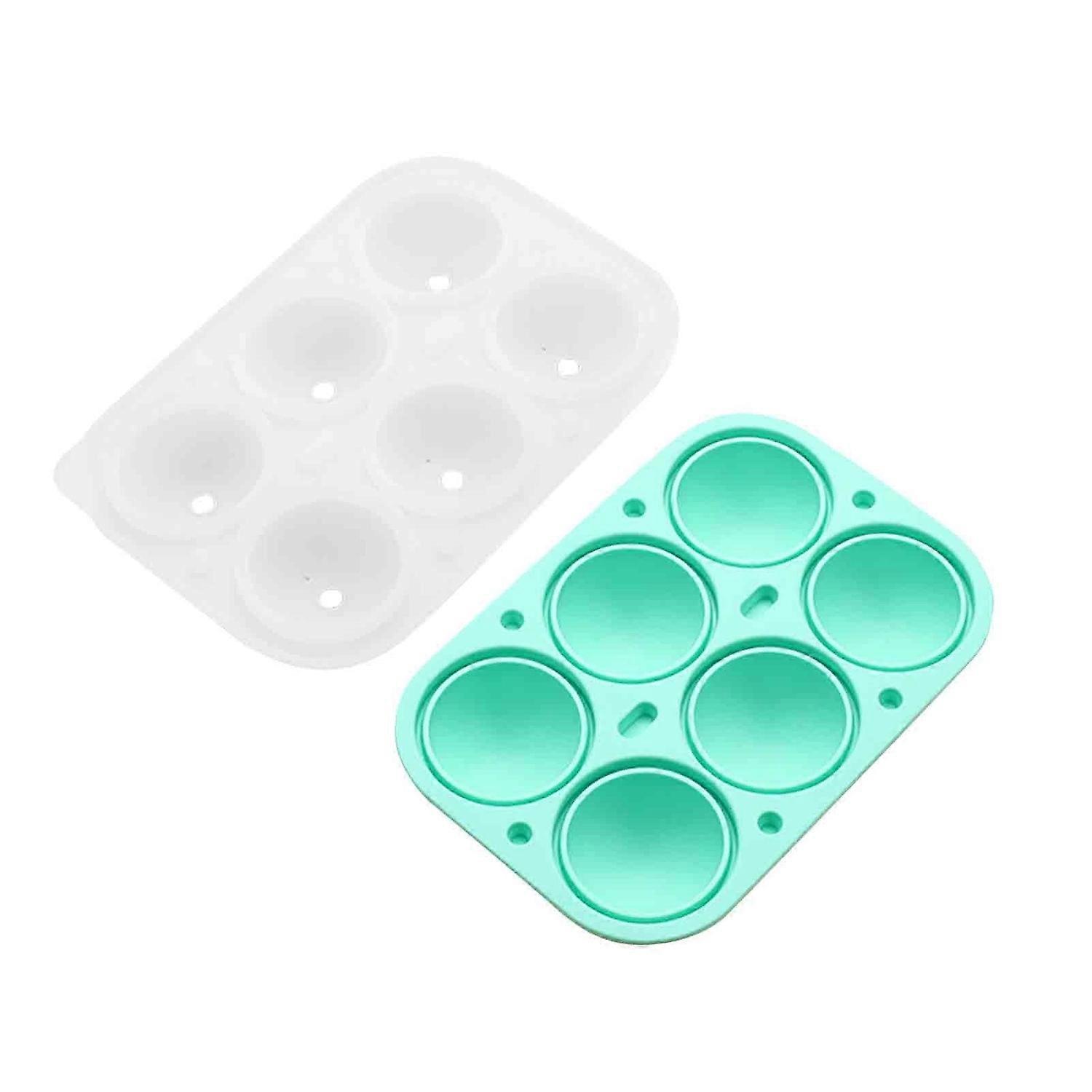 Ice Ball Mold, 6 Hole Silicone Ice Ball Maker Mold With Lid Easy Fill And Release Round Sphere Ice M