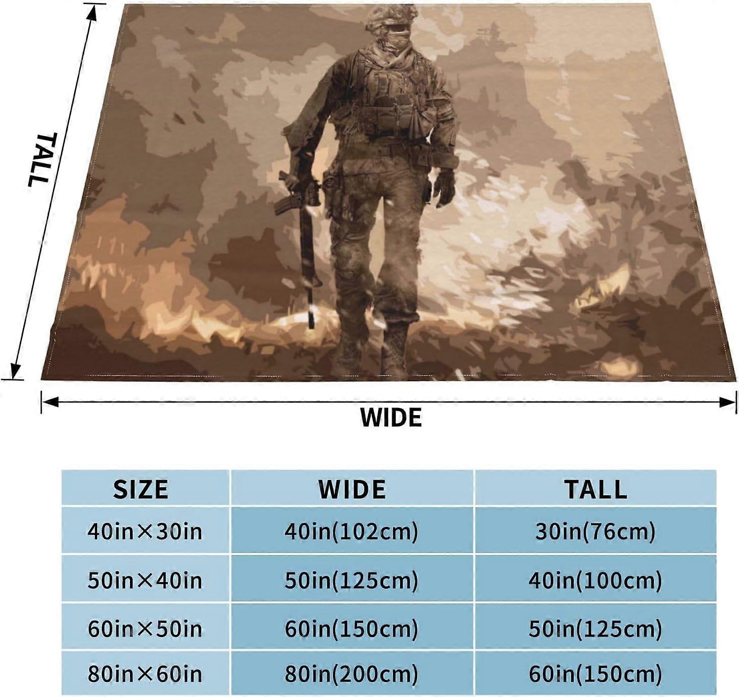 Super Soft Blankets Fuzzy Plush Warm Blanket Cute Blanket Call of Game Duty Cozy Flannel Blanket for Home Travel Work School Cinema