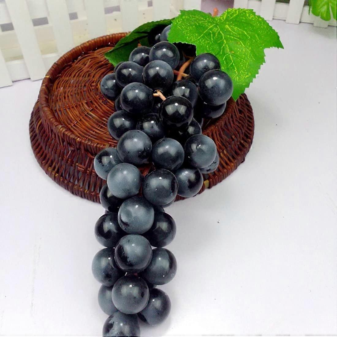 28cm Realistic Artificial Grapes Home Decoration Winery Decoration Looking Like Large Bunch of Fruit Simulation Grapes Black 1 String