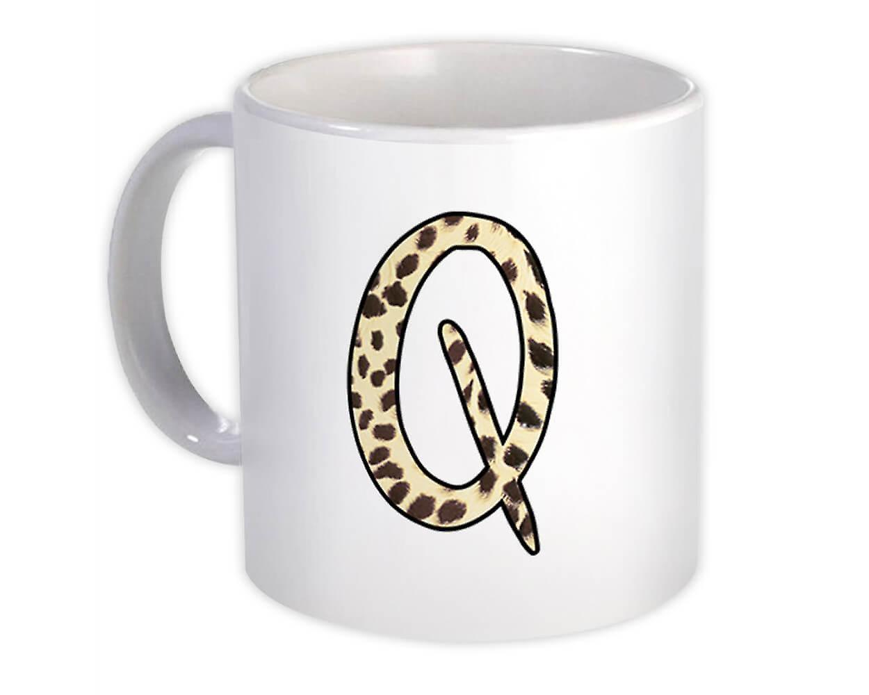 Geschenkbecher: Monogramm Buchstabe Q Gepard