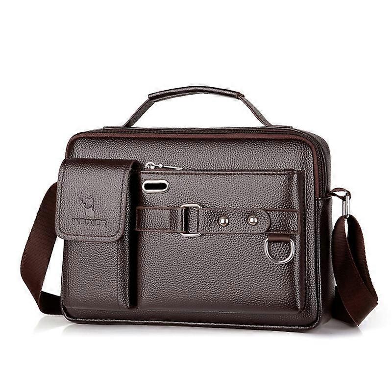 WEIXIER Men Shoulder Bag Portable PU Leather Handbag