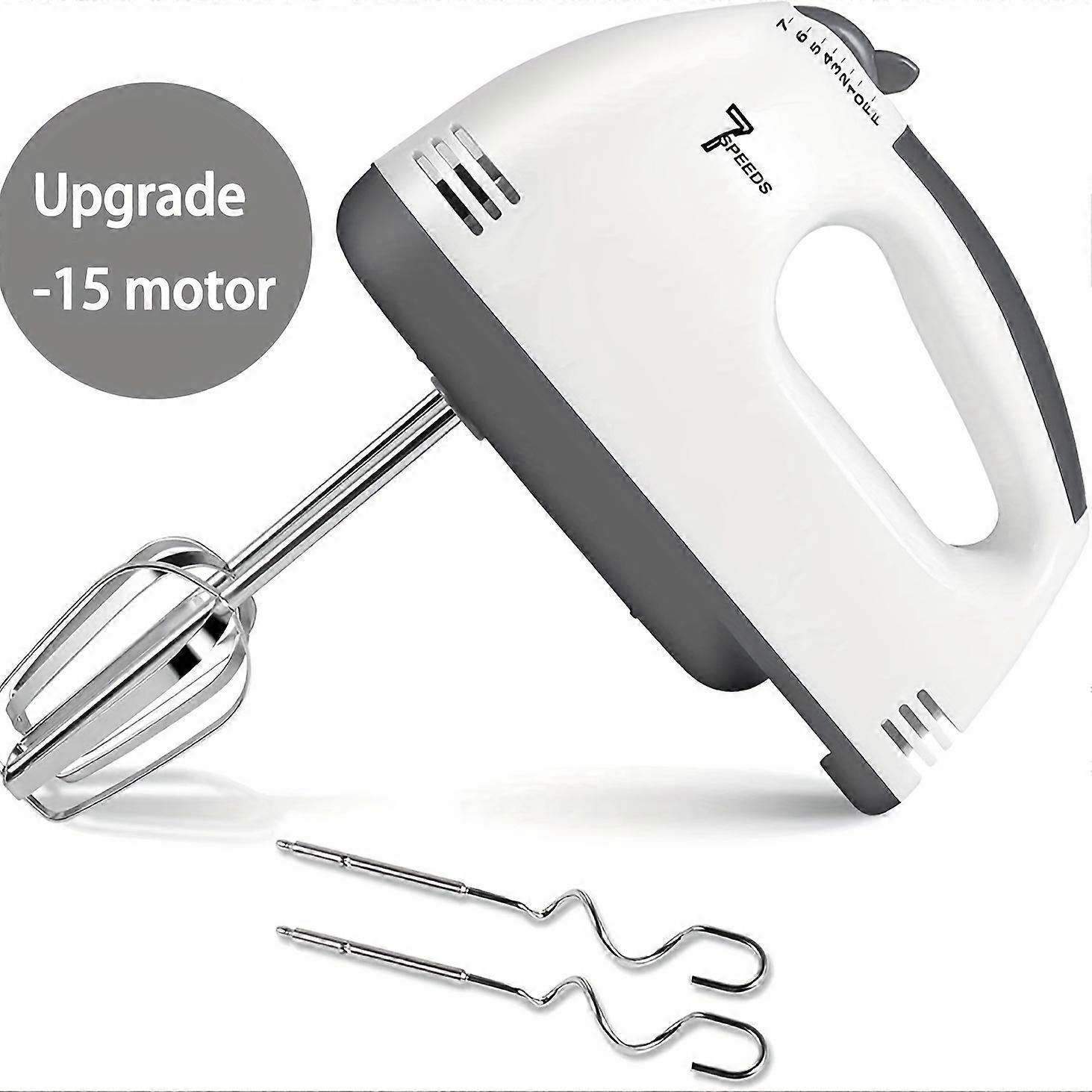 Powerful 15 Motors Upgraded Electric Hand-Held Mixer, 7 Speed Settings With Easy Eject Button, Stainless Steel Beaters, Compact Automatic Cream Whisk