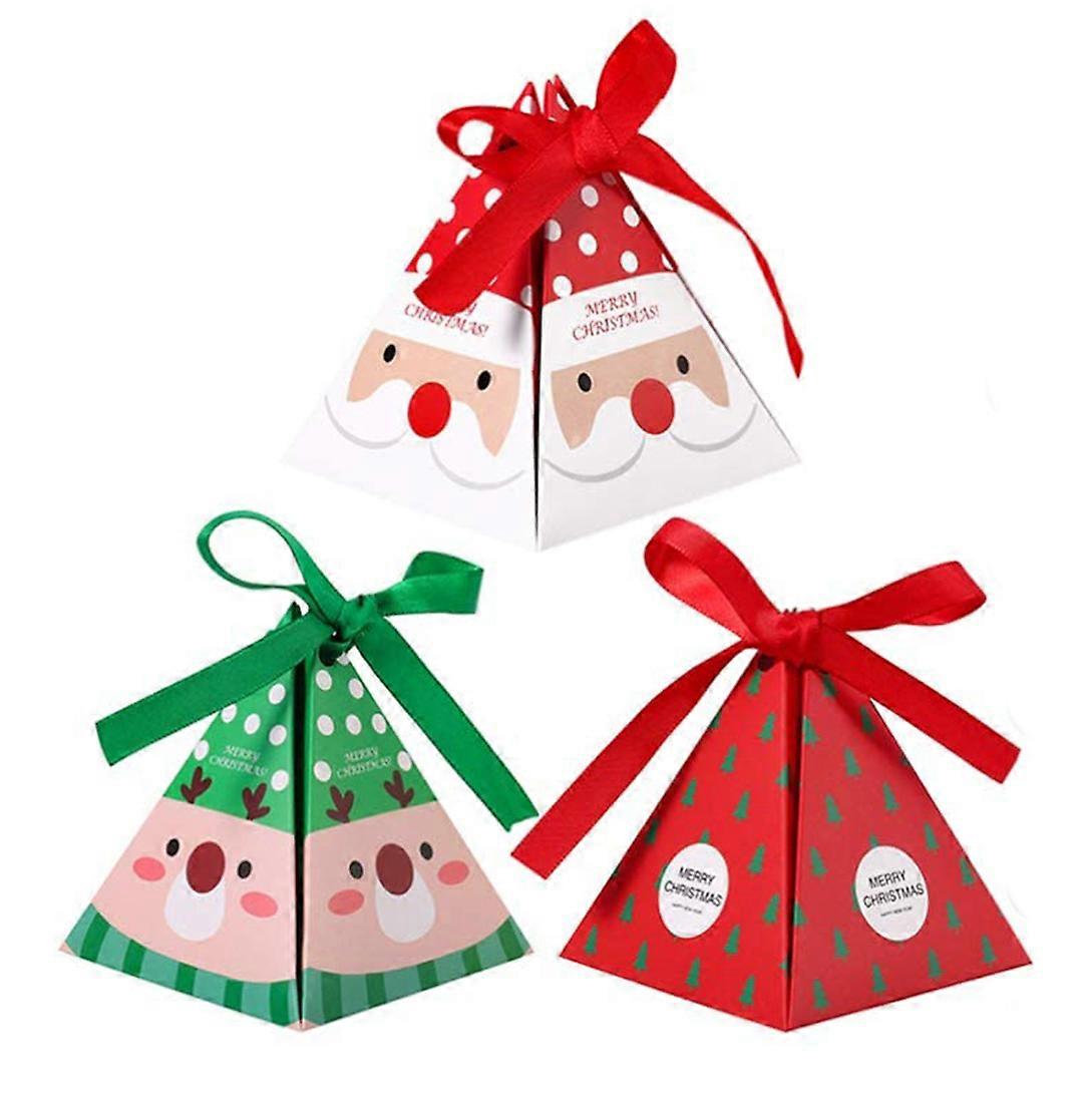 50 قطعة عيد الميلاد حلوى مربع هدية علب هدايا سانتا مع شرائط لعيد الميلاد الزفاف الحلوى