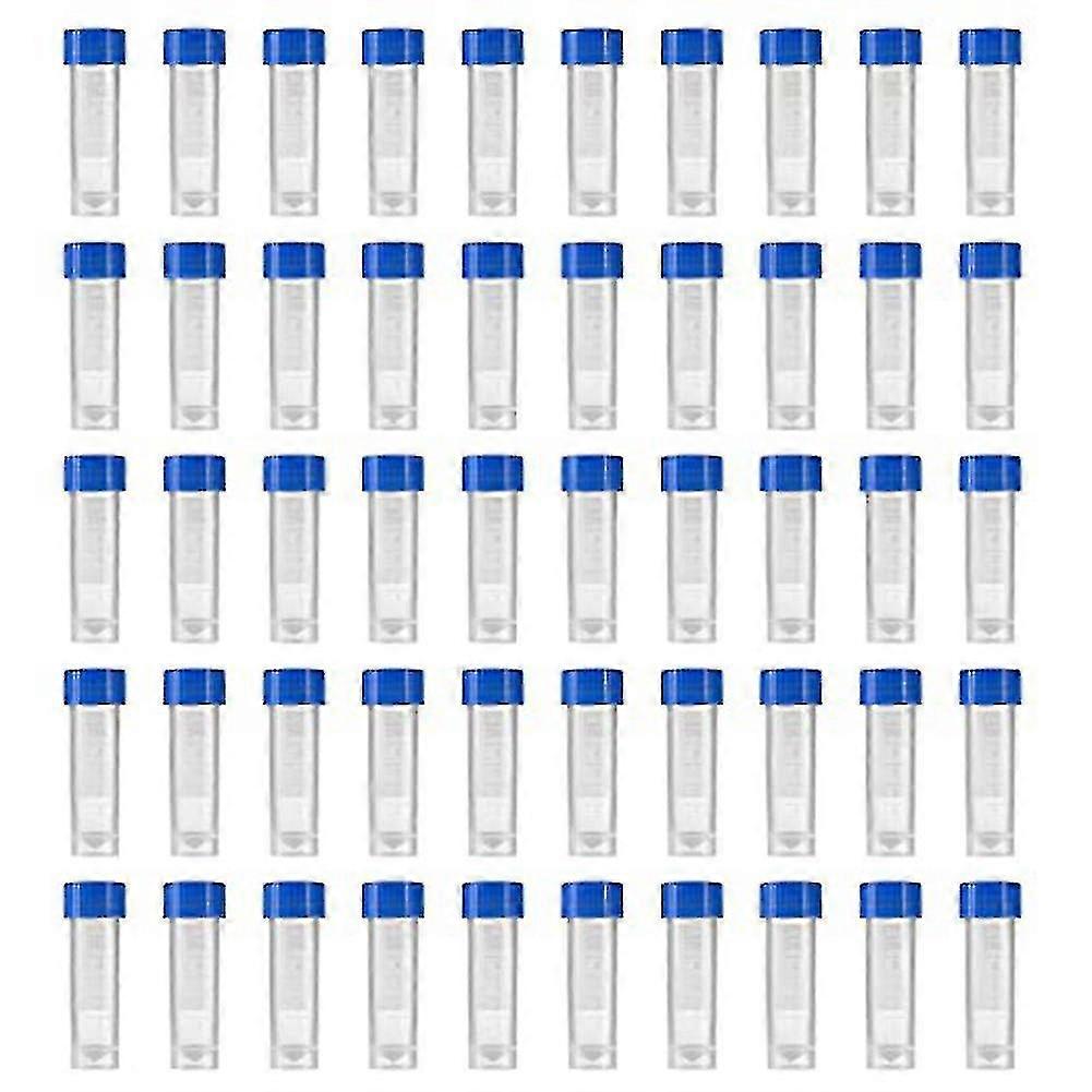 200pcs 5ml Plastic Graduated Vial Storage Container Test Tubes With Screw Caps