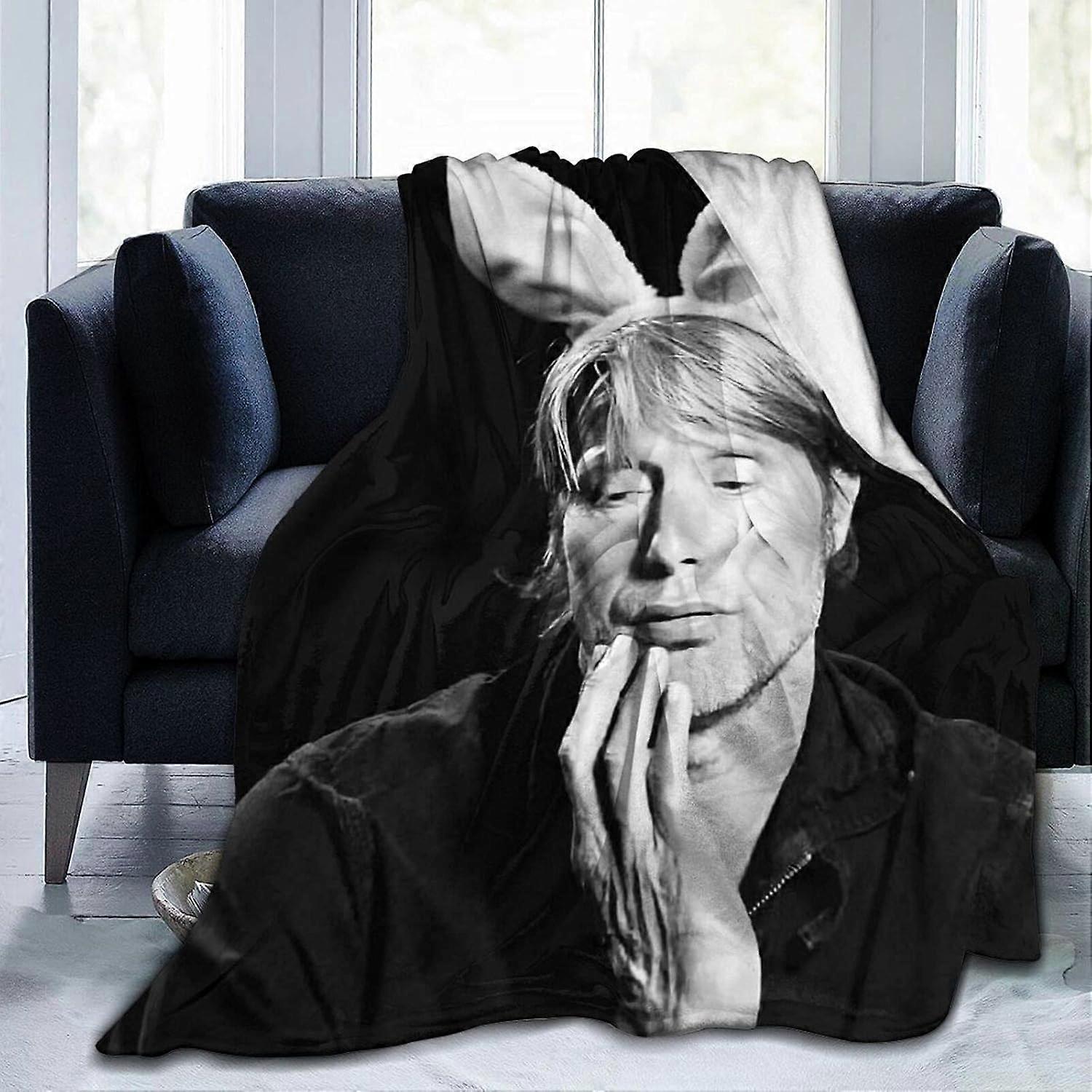 Mads Mikkelsen Blanket Ultra-Soft Flannel Blanket 3D Print Fluffy Plush Blanket Bedding Decor Throw Blanket for Living R-DW9946