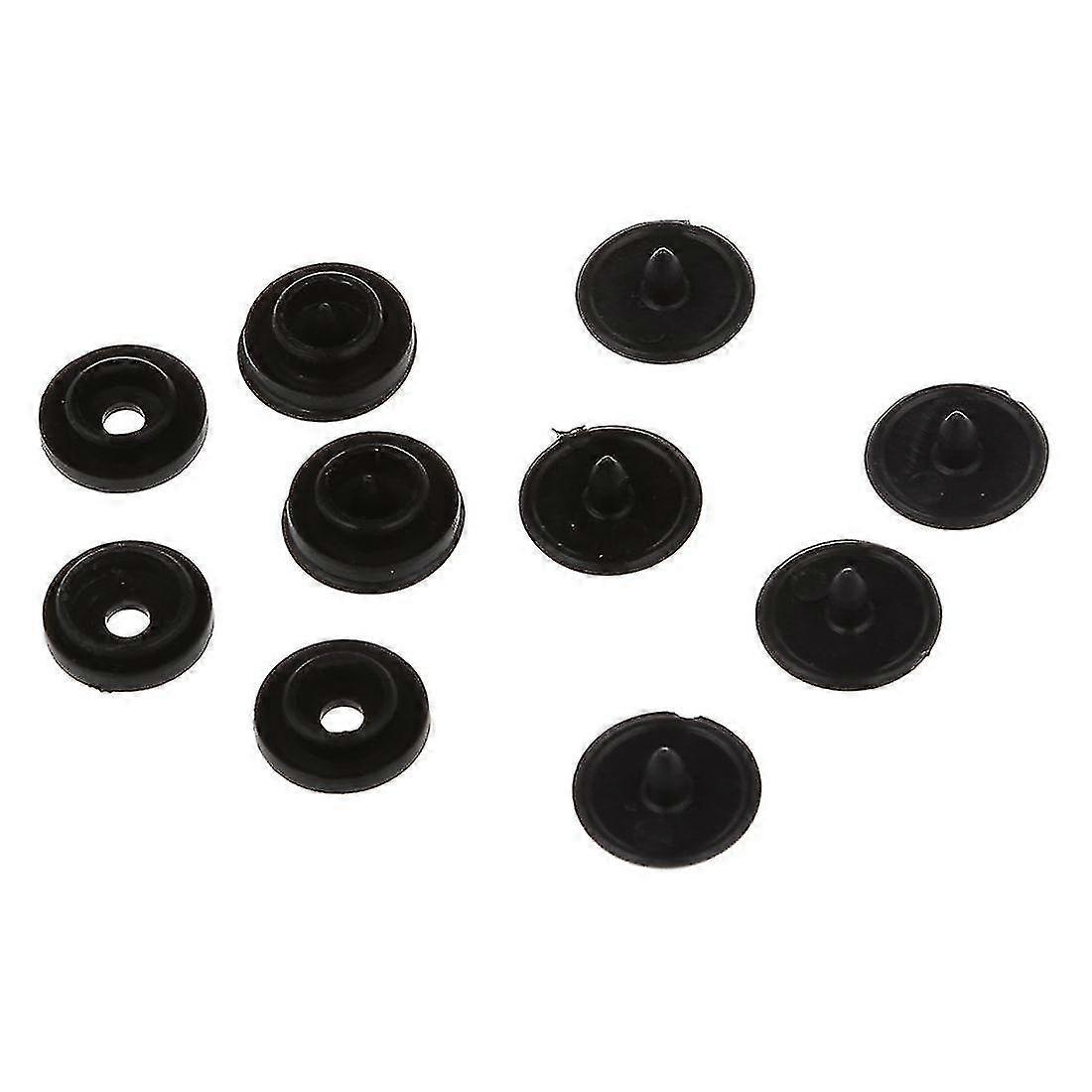 50 Pcs T3 Press Studs Scrapbook Sewing Buttons Black