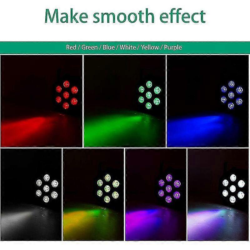 Dmx Led Spotlight 7 Led Dmx Rgbw Disko avec télécommande sans fil Disco Light pour Dj Bar Mariage Noël Halloween