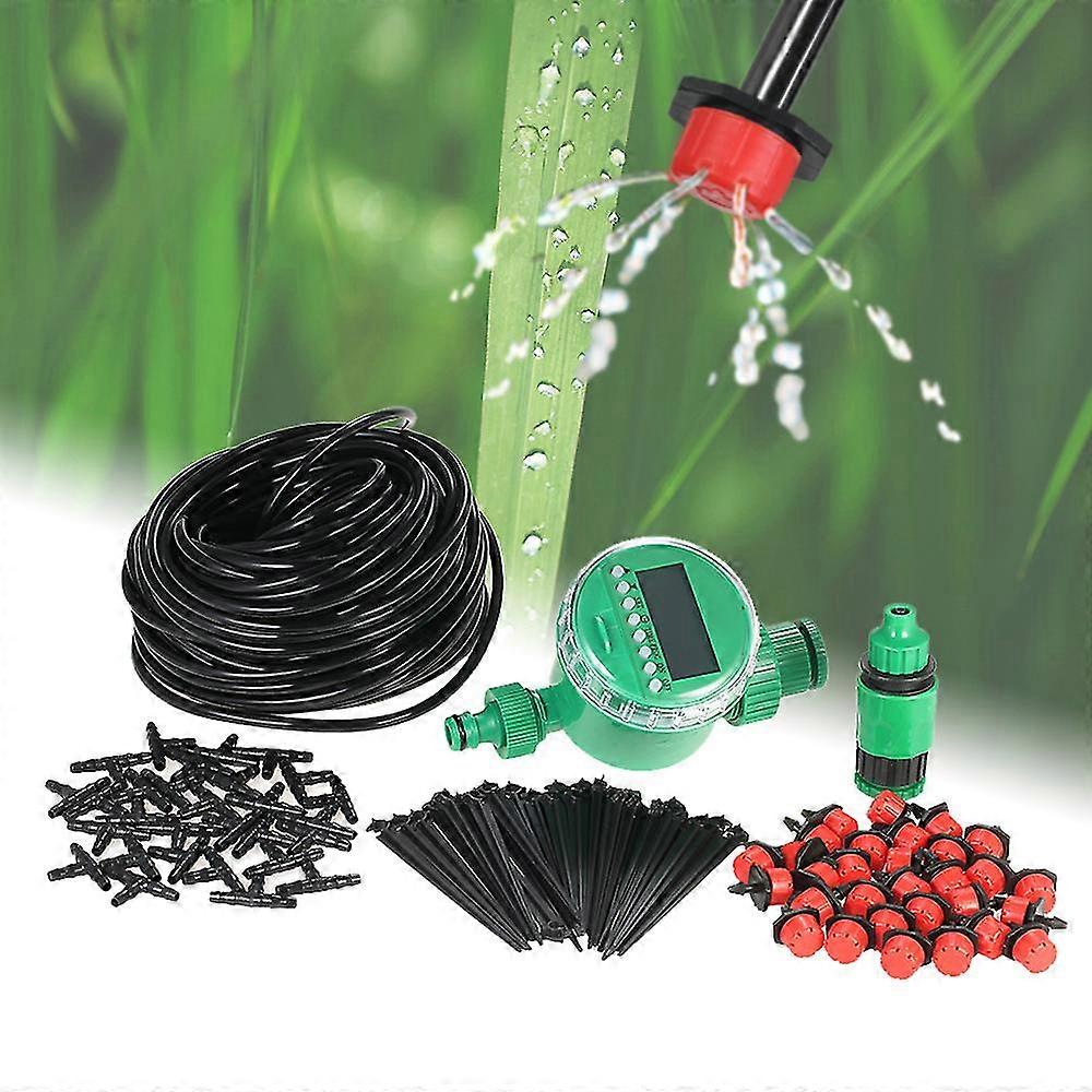 25m Micro Drip Irrigation System With Auto Timer Self Plant Watering Garden Hose