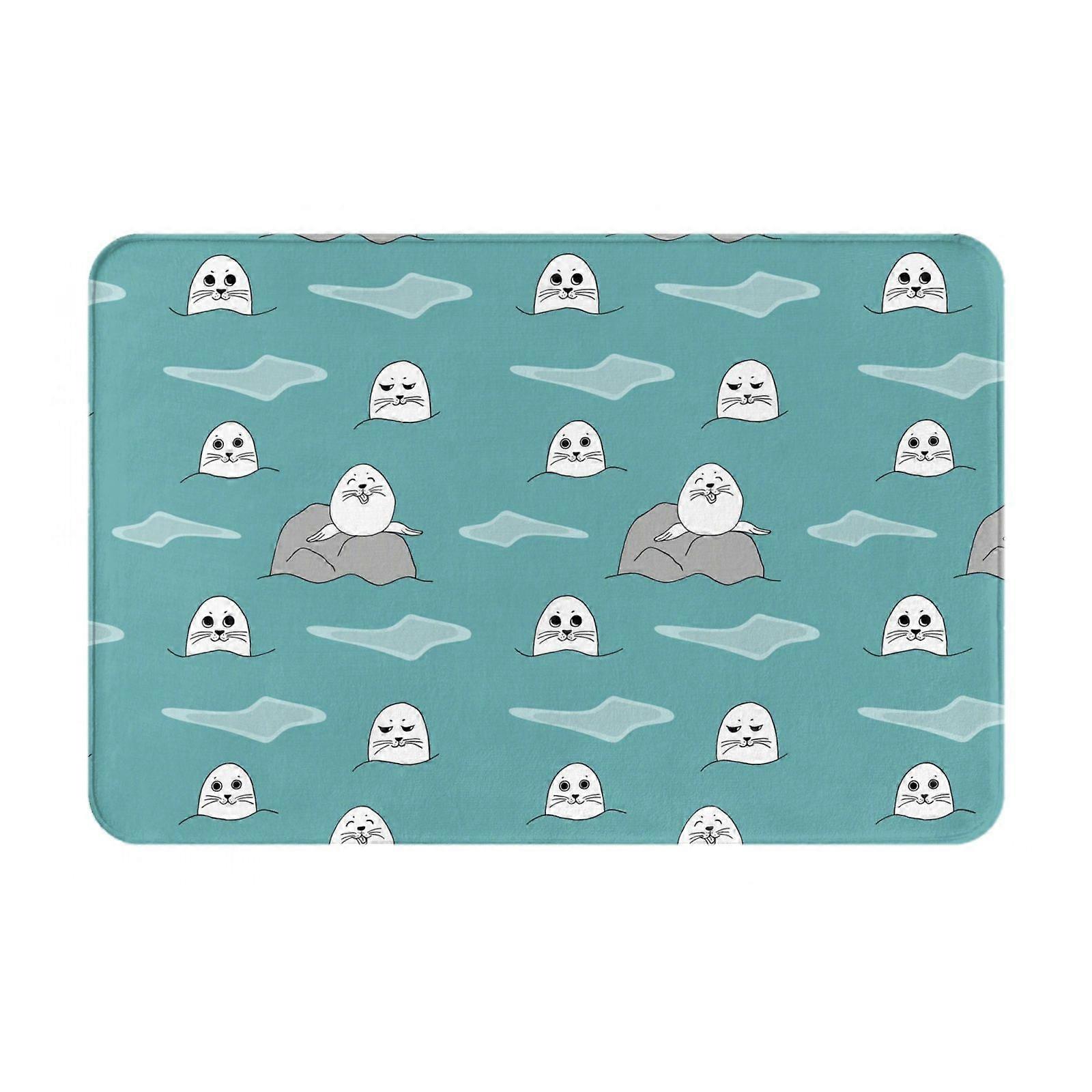 البحر من نمط الختم ممسحة داخلية غير قابلة للانزلاق حصائر الباب الأمامي حصائر قابلة للغسل للمدخل ، أرضية داخل الباب الخلفي الشرفة في الهواء الطلق داخلي 16x24in