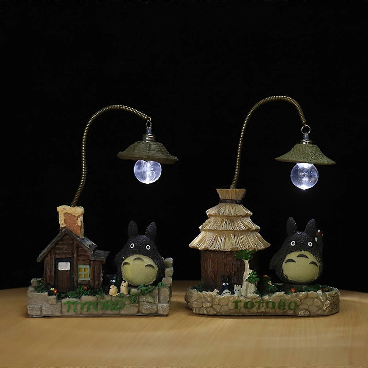 2stk totoro i huset natlys sengelampe søde børn bordlampe værelse dekoration chirstmas gave
