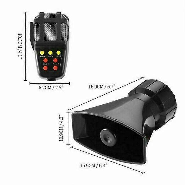 New 12V 7 Tone Sound Car Police Siren Horn Megaphone with Mic PA Speaker System