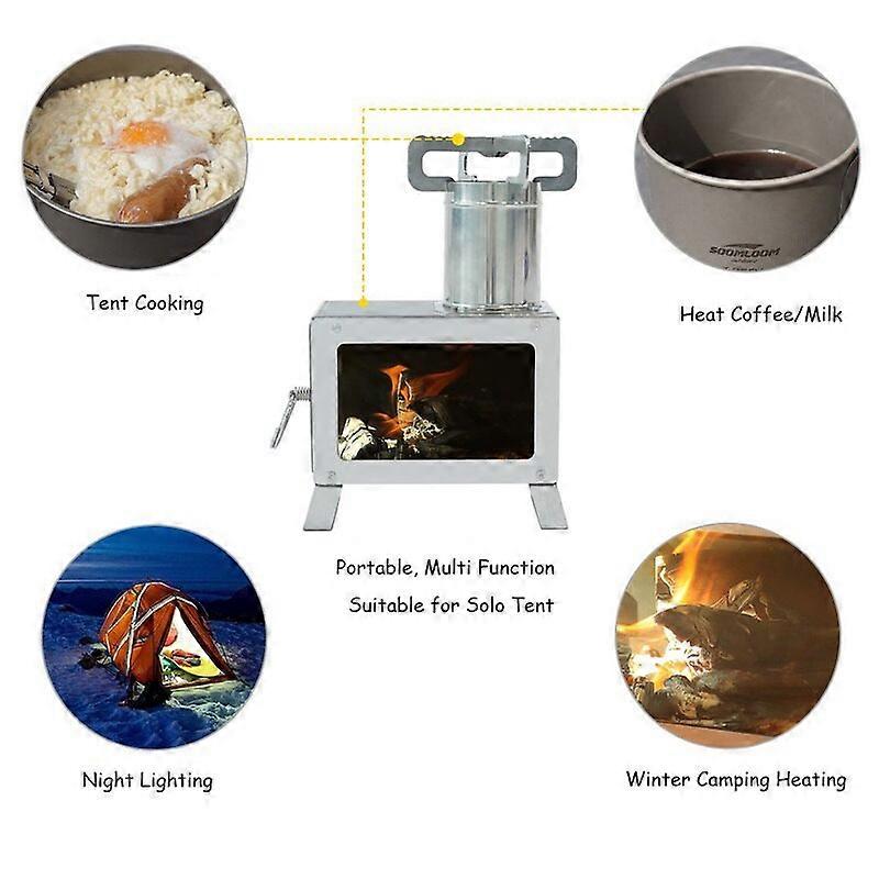 Soomloom Wood Burning Stove Stainless Steel Compact Portable Solo