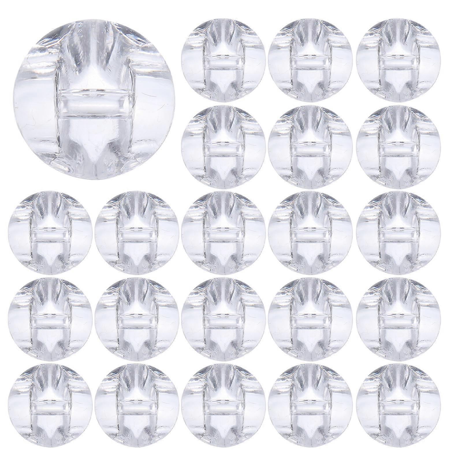 50pcs Clear Crystal Button Adorable Shirt Button Simple Sweater Fasteners Delicate Sewing Buttons Coat Button Accessory for Man Woman Baby DIY (White)