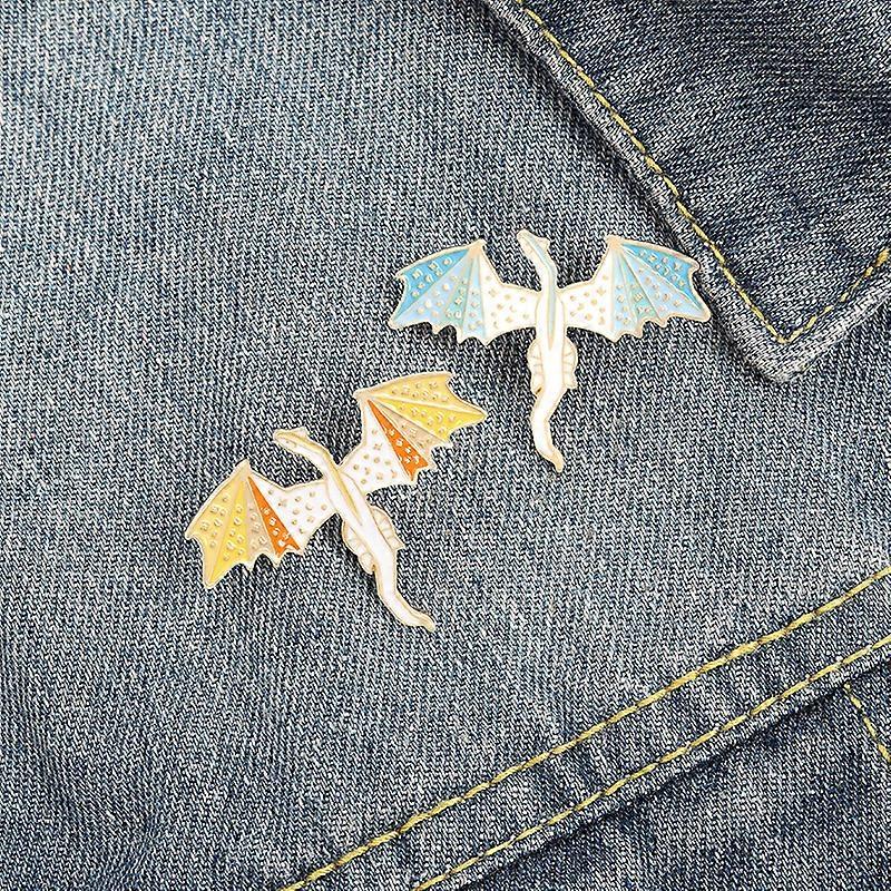2pcs Grilled Paint Drop Oil Enamel Alloy Brooch Pin